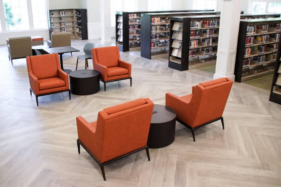 Four chairs in seating area