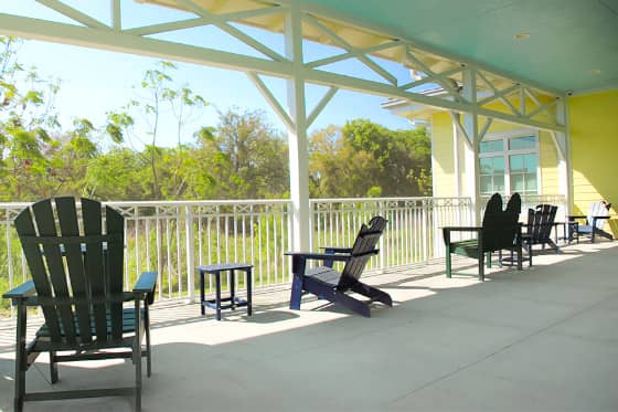 Outdoor deck with patio chairs